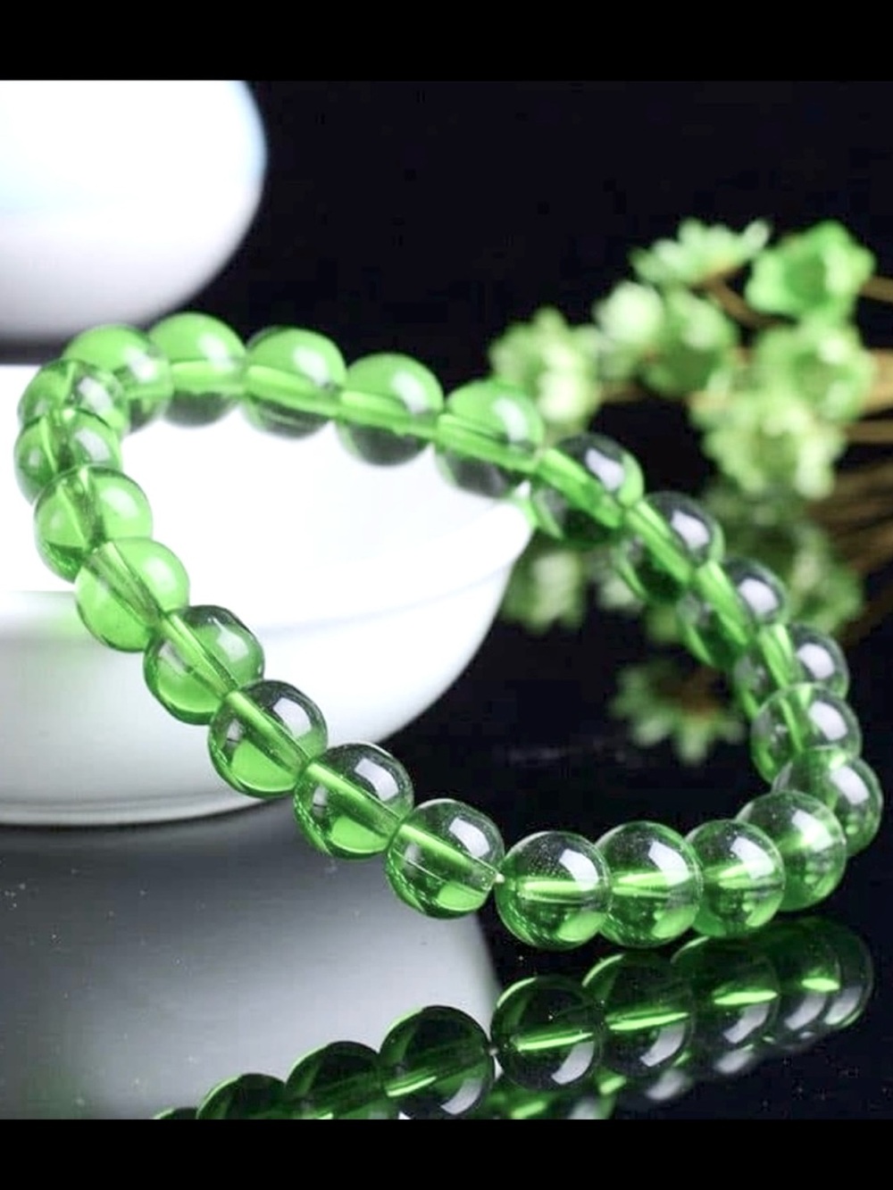 🆕New Green Quartz Beaded Gemstone Bracelet-8mm